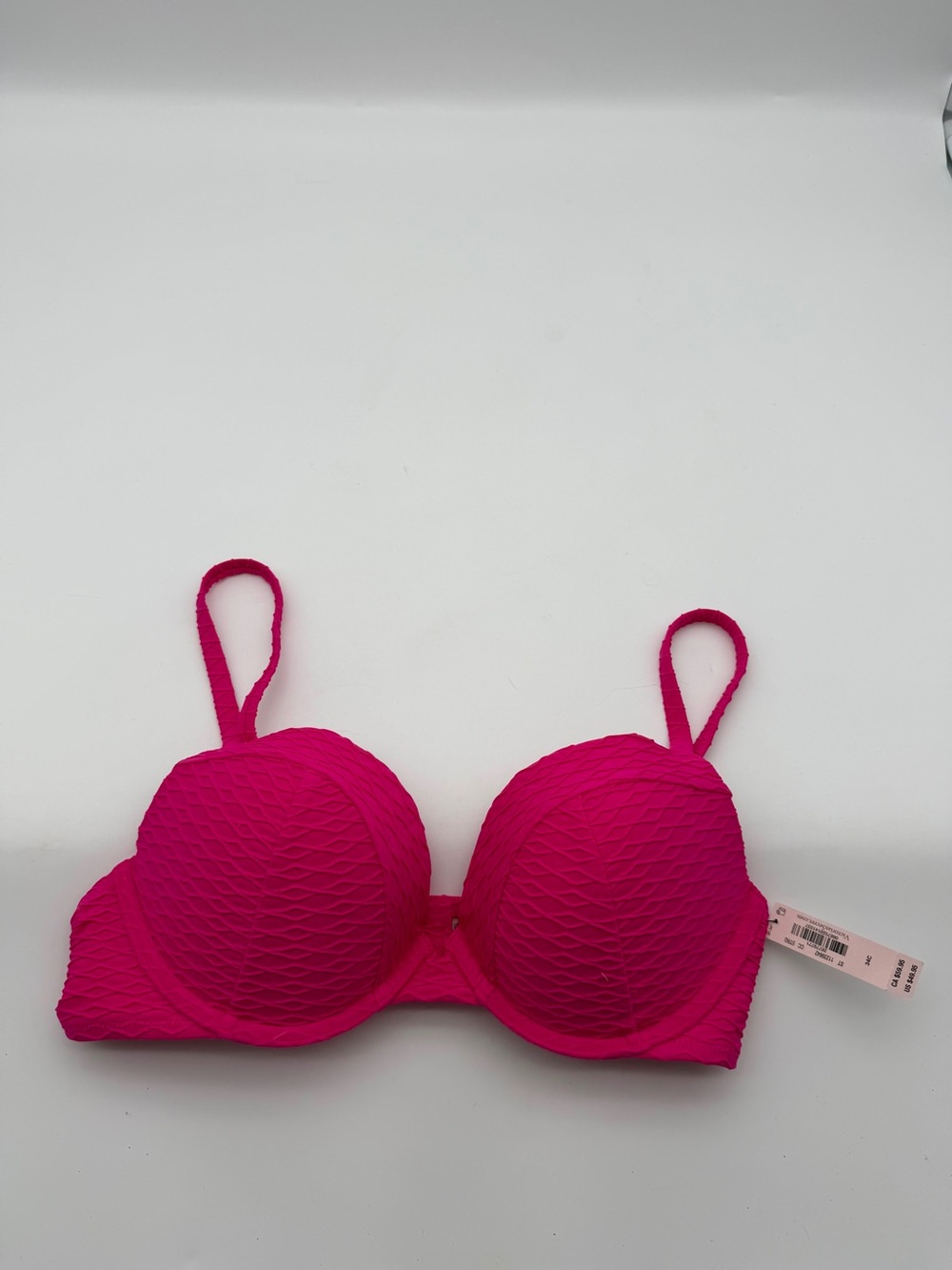 Victorias Secret Women's Fuchsia Textured‎ Push-Up Bikini top 34 C - Picture 2 of 5